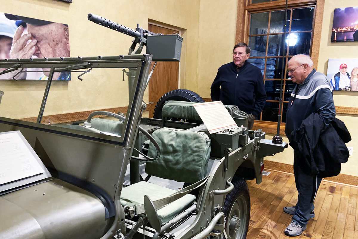 008 Gordon Wiegardt and Dr. Roger Meyer examined the 1943 Ford GPW that was used in WWII..jpg